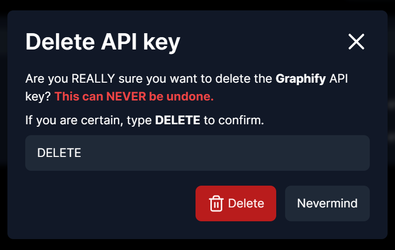 API key deleting